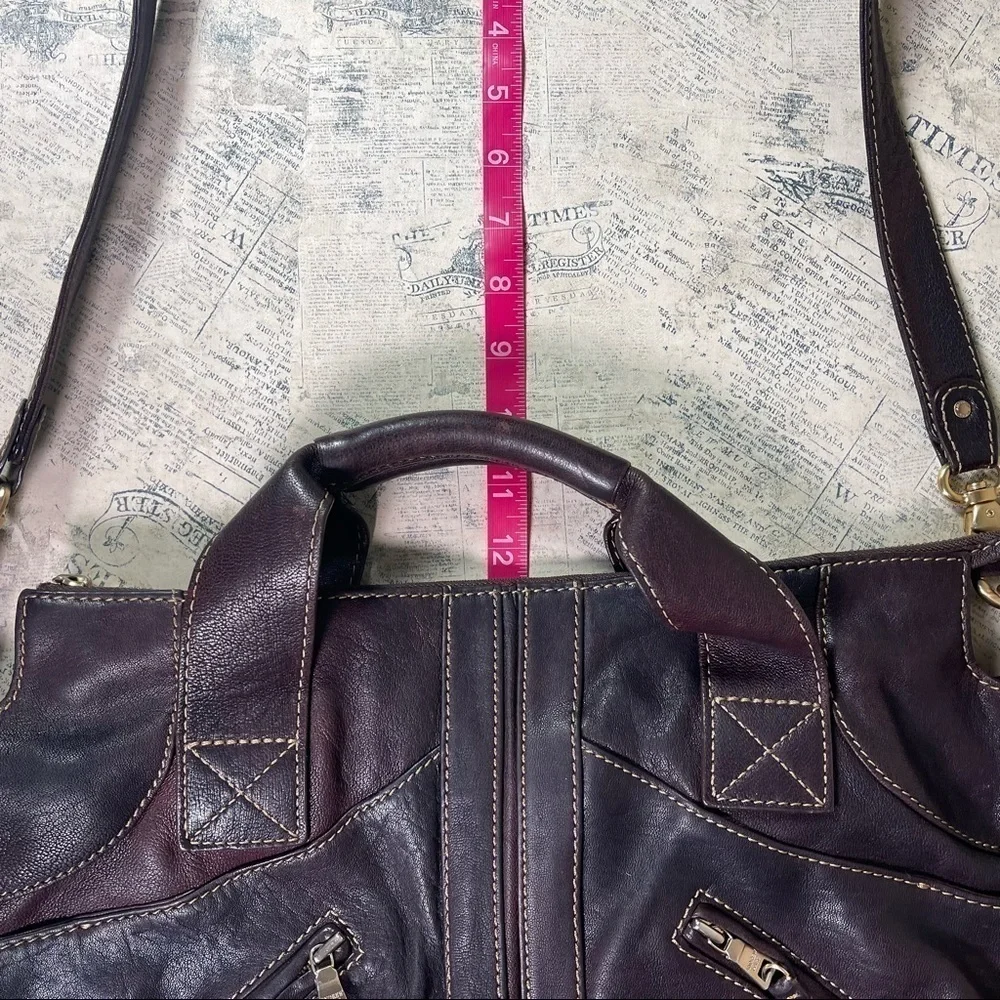 Andrew Marc Leather Hobo Shoulder Bag Convertible Crossbody Purse